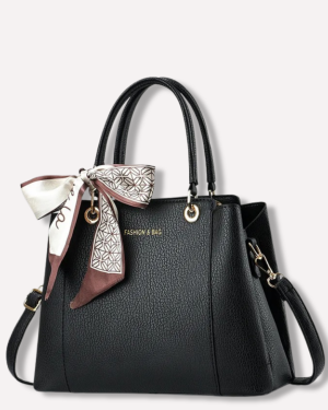 Luxury Crossbody Bag with Silk Scarf and Pendant